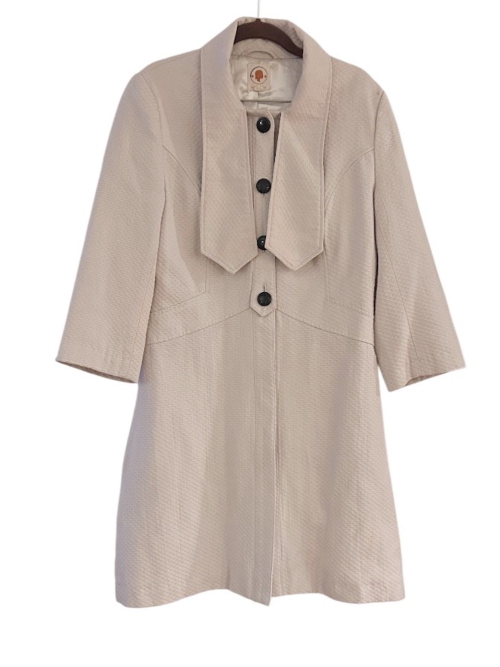 Tulle Anthropologie Coat Size XL Cream Textured